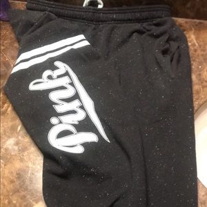 Pink collegiate sweatpants